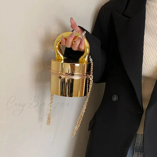 Gold Box Shiny Evening Party Clutch Handbag handbag-250126