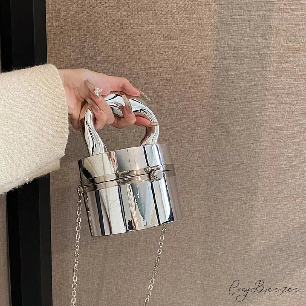 Gold Box Shiny Evening Party Clutch Handbag handbag-250126