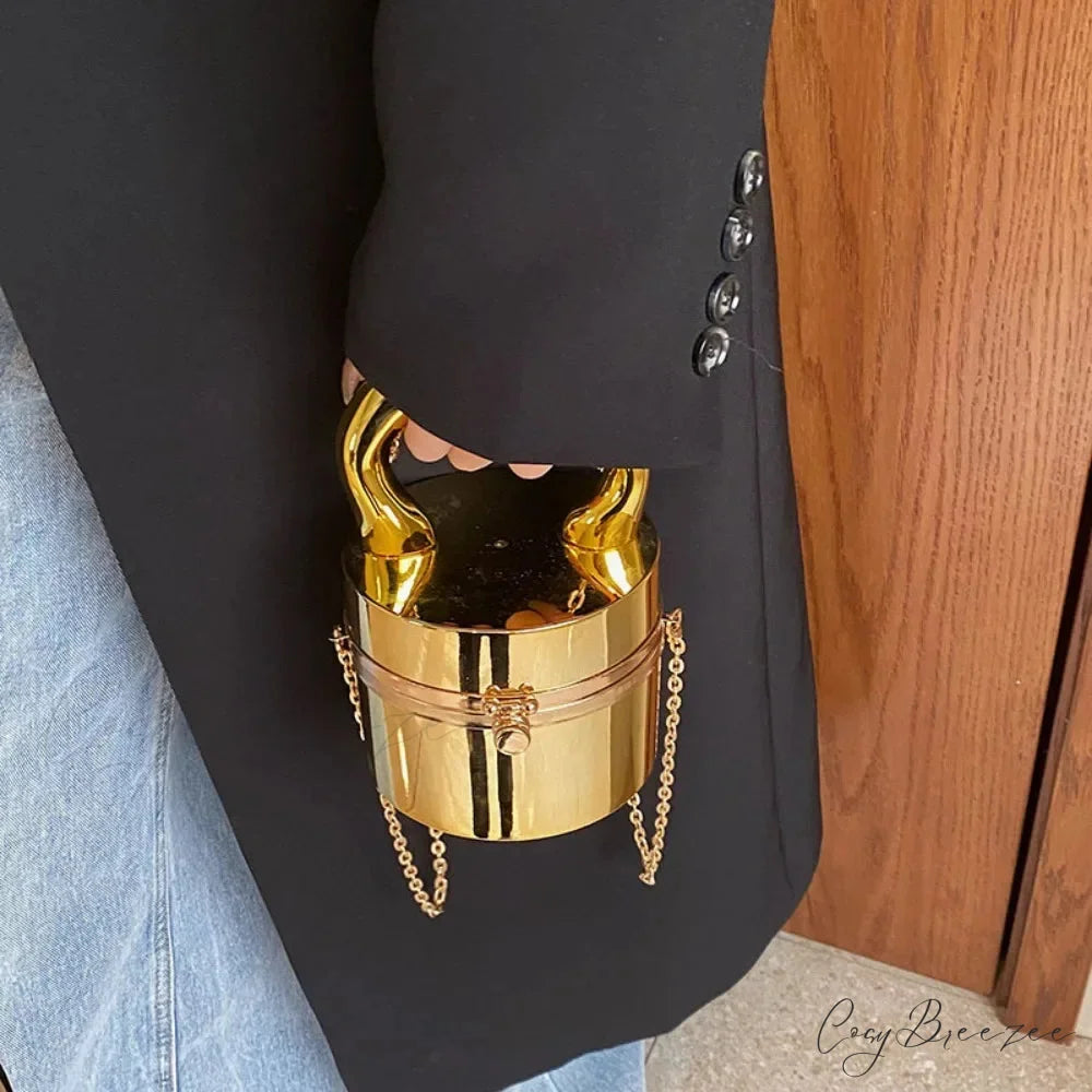 Gold Box Shiny Evening Party Clutch Handbag handbag-250126