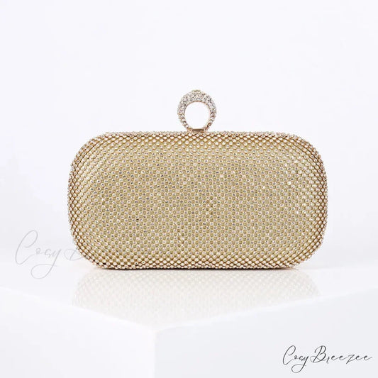 Gold Diamond Dinner Clutch Gold wristlet-250126
