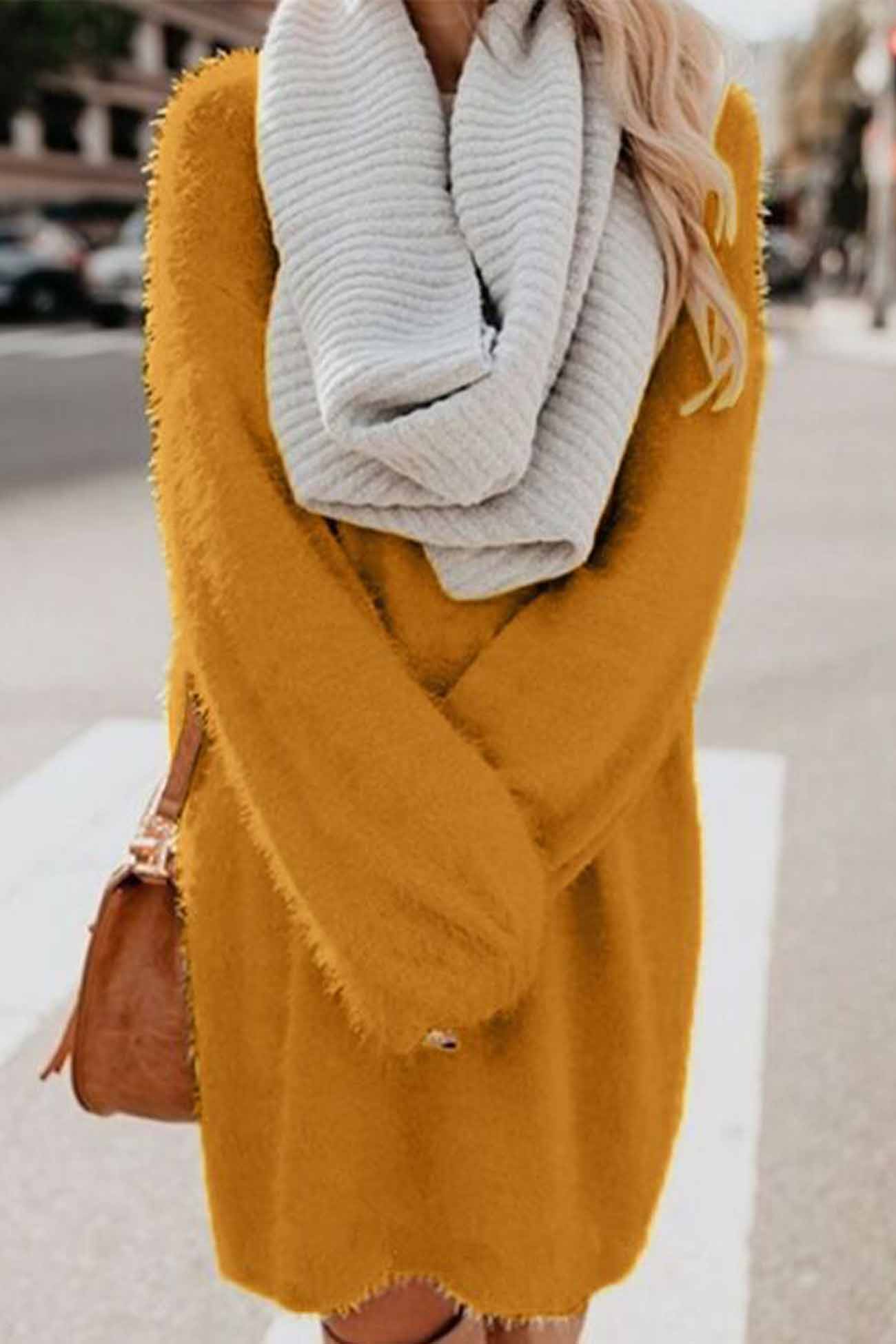 Plush Long Sleeve Crew Neck Dress