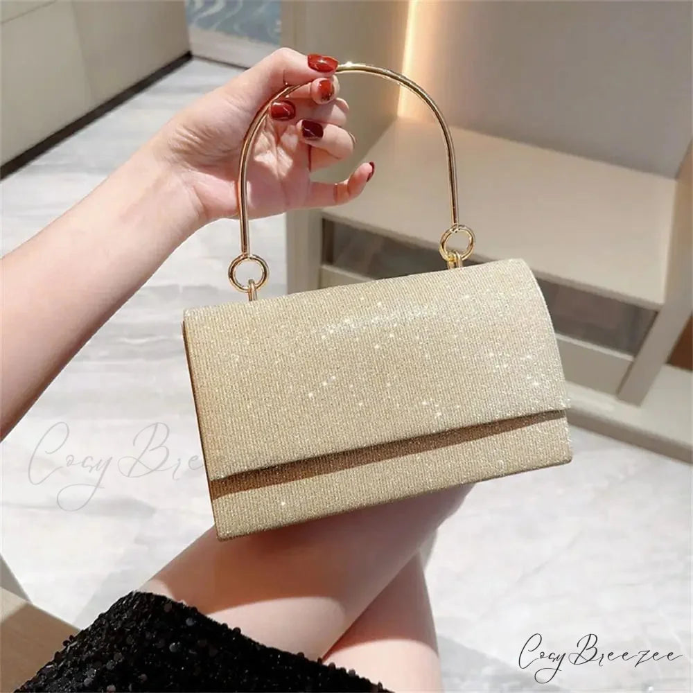 Gold Silk Evening Clutch Blue clutchbag-250126
