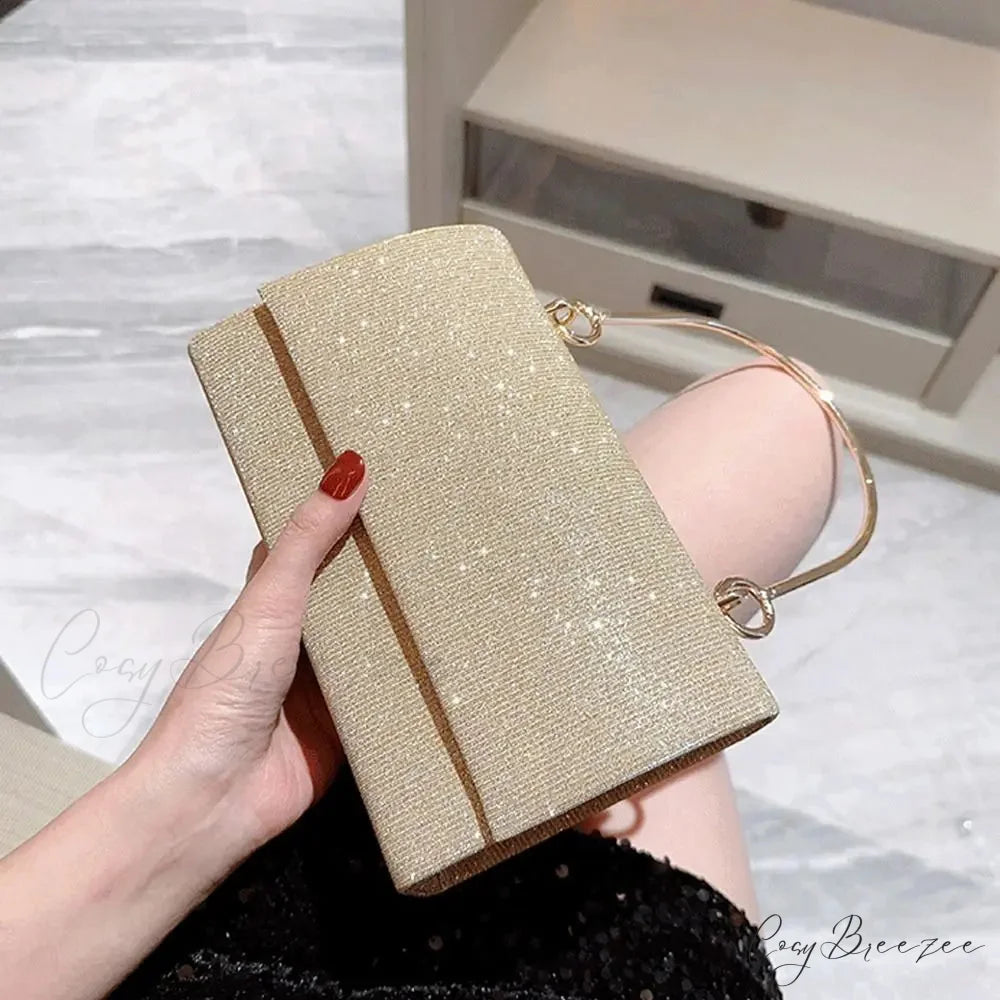 Gold Silk Evening Clutch Blue clutchbag-250126