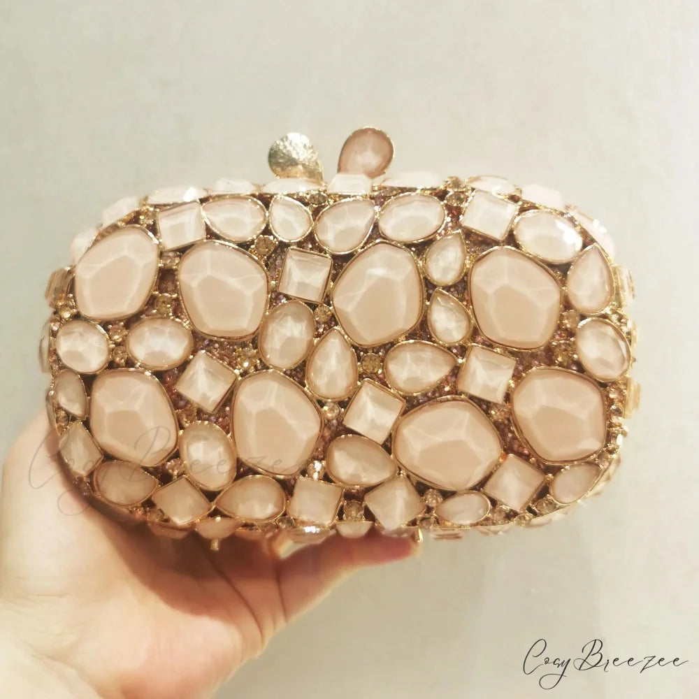 Gold/Silver Crystal Evening Clutch Wristlet wristlet-250126