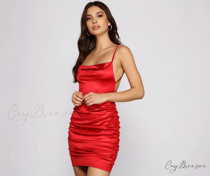 Gorgeous Vibe Stylish Satin Mini Dress