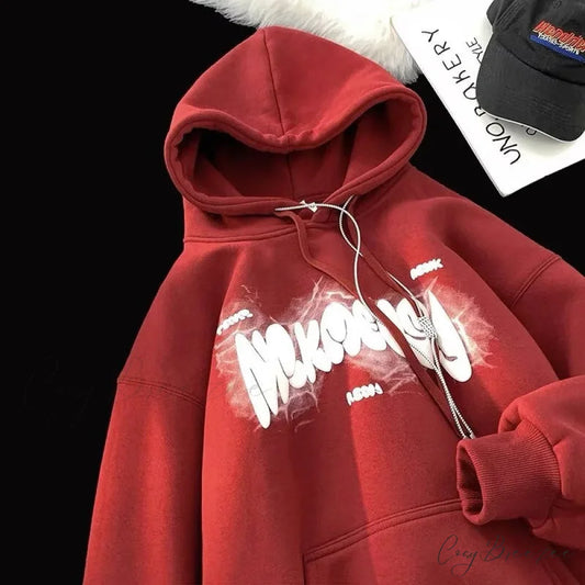 Goth Letter Print Y2K Vintage Hoodie hoodies-241228