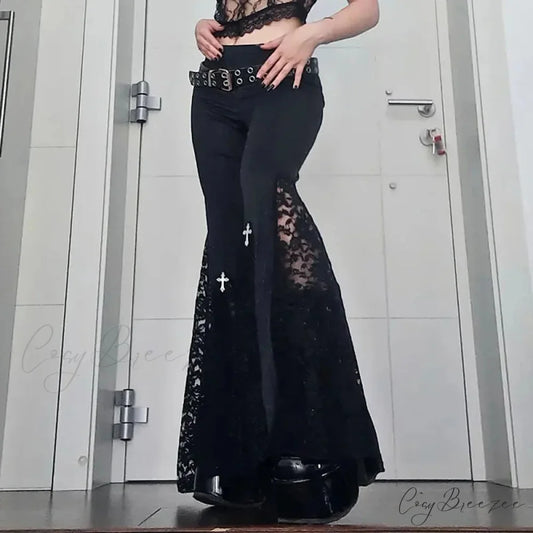 Goth Mall Flare Halloween Pants