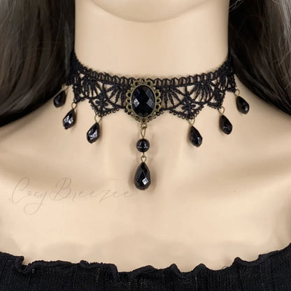 Gothic Lolita Lace Palace Sweet Necklace BLACK