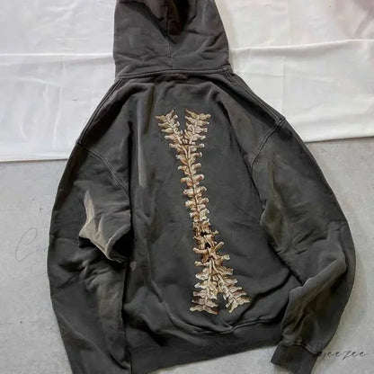 Gothic Long Sleeve Zipper Hoodie hoodies-241228