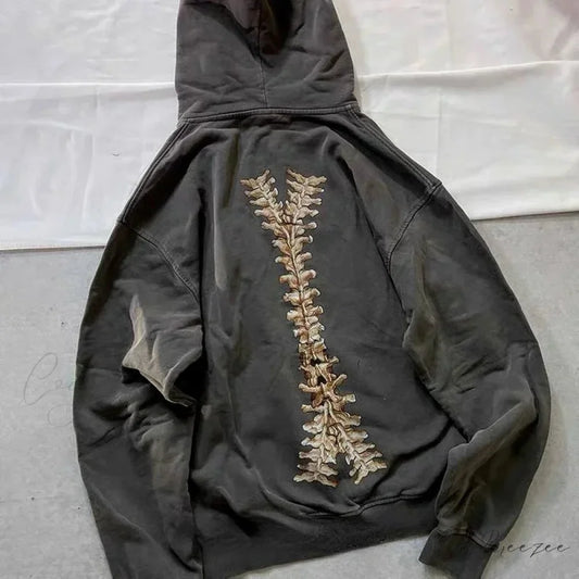 Gothic Long Sleeve Zipper Hoodie hoodies-241228