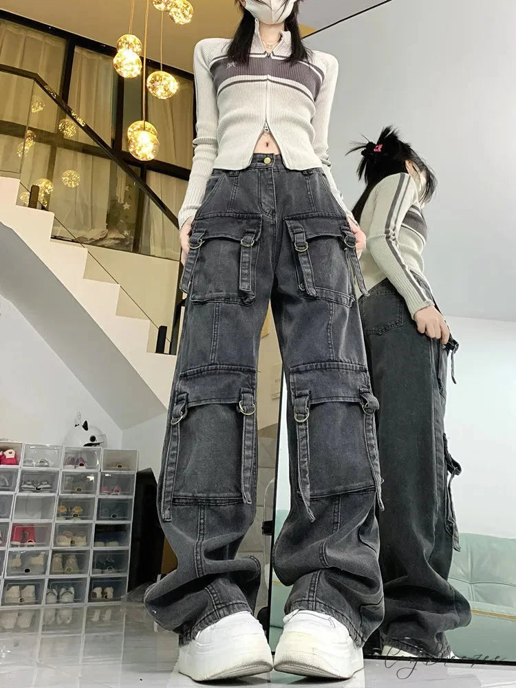 Gothic Low Waist Loose Halloween Pants brown / S