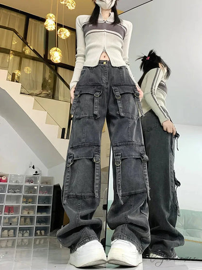 Gothic Low Waist Loose Halloween Pants brown / S