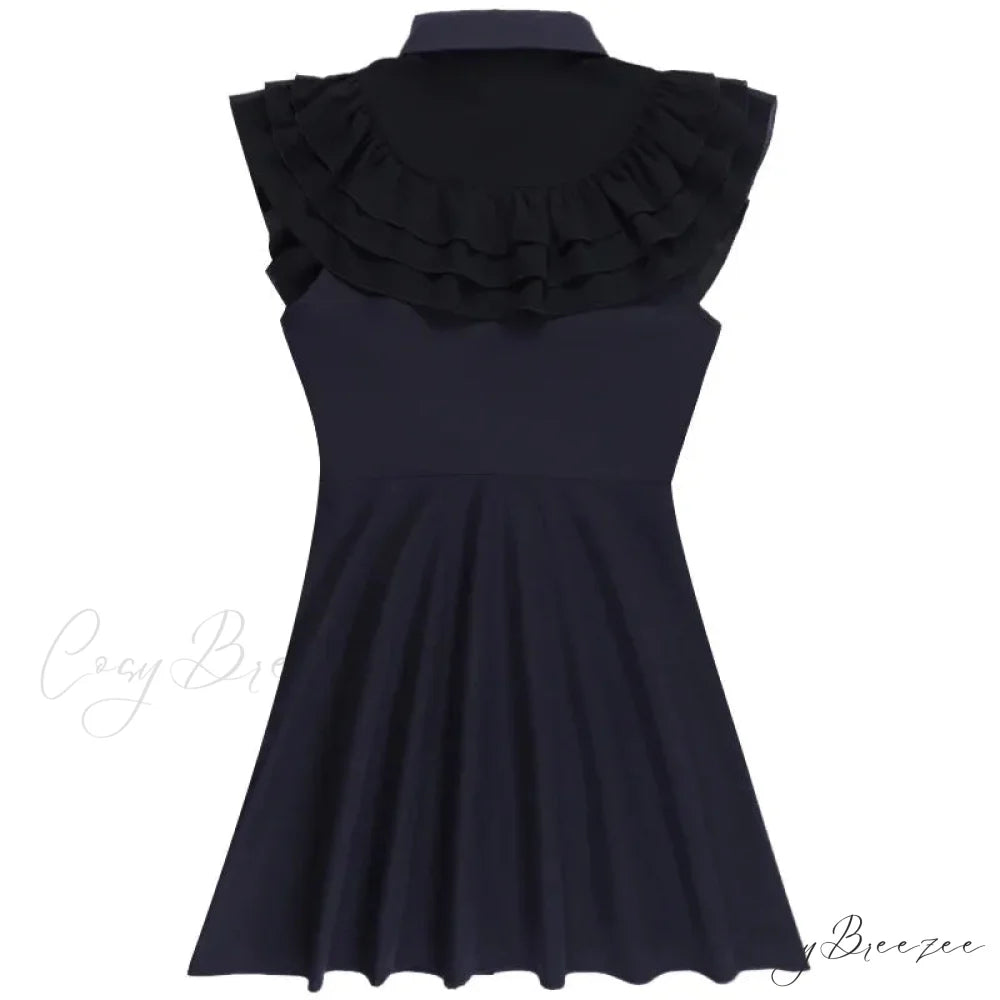 Gothic Mall Harajuku E Girl Mesh Patchwork Black Slim A Line Sexy Party Grunge Streetwear Dress