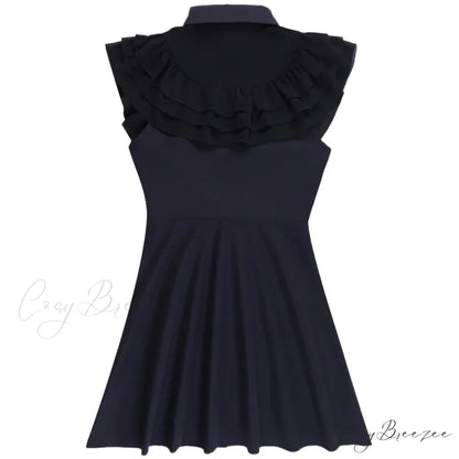 Gothic Mall Harajuku E Girl Mesh Patchwork Black Slim A Line Sexy Party Grunge Streetwear Dress