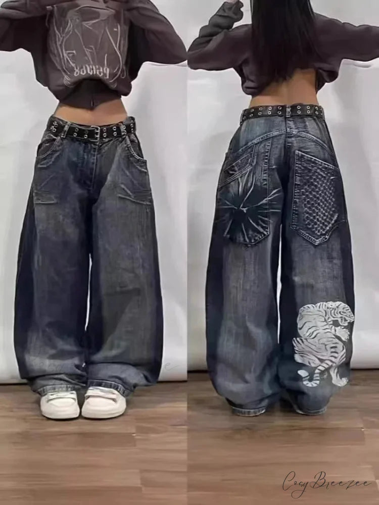 Gothic Retro Embroidery Halloween Pants Puce / S