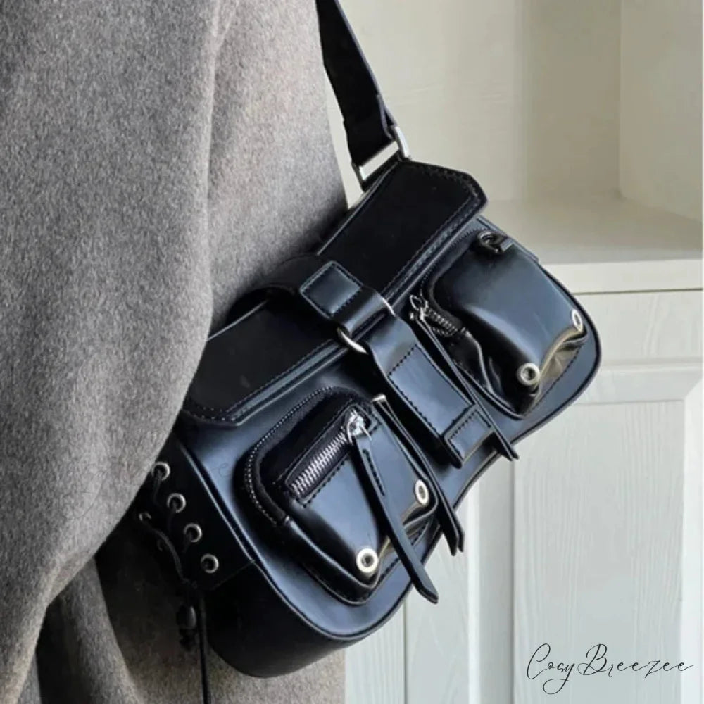 Gothic Star Retro Shoulder Bag Black shoulder-250126