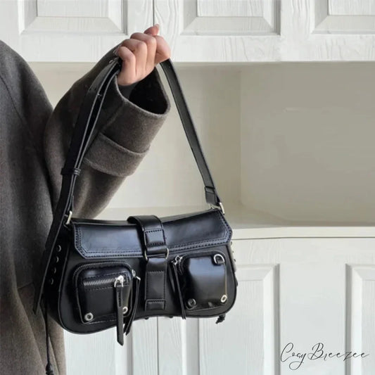 Gothic Star Retro Shoulder Bag Black shoulder-250126