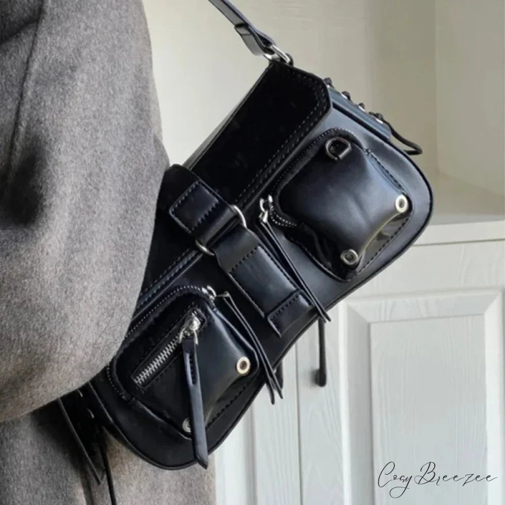 Gothic Star Retro Shoulder Bag Black shoulder-250126