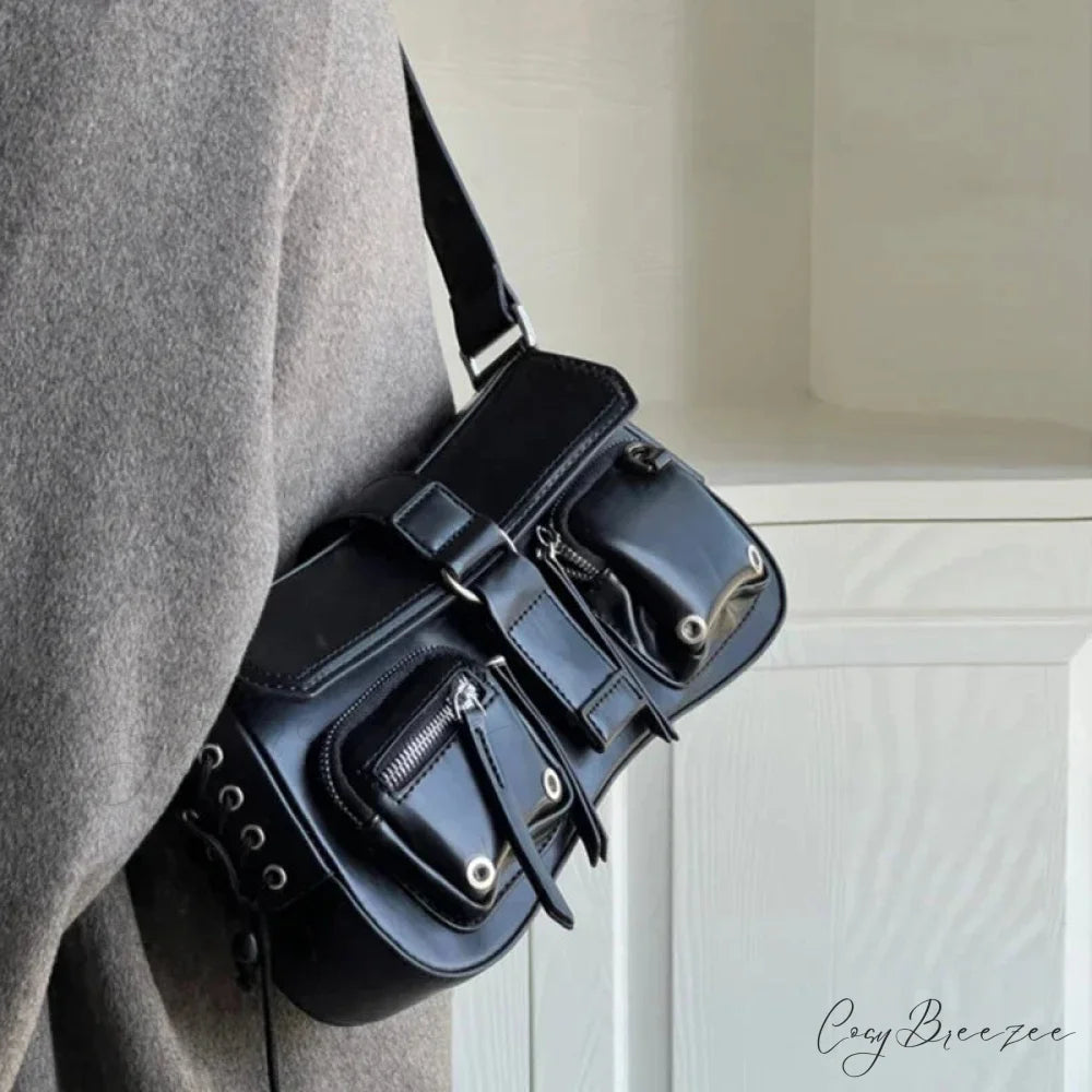 Gothic Star Retro Shoulder Bag Black shoulder-250126