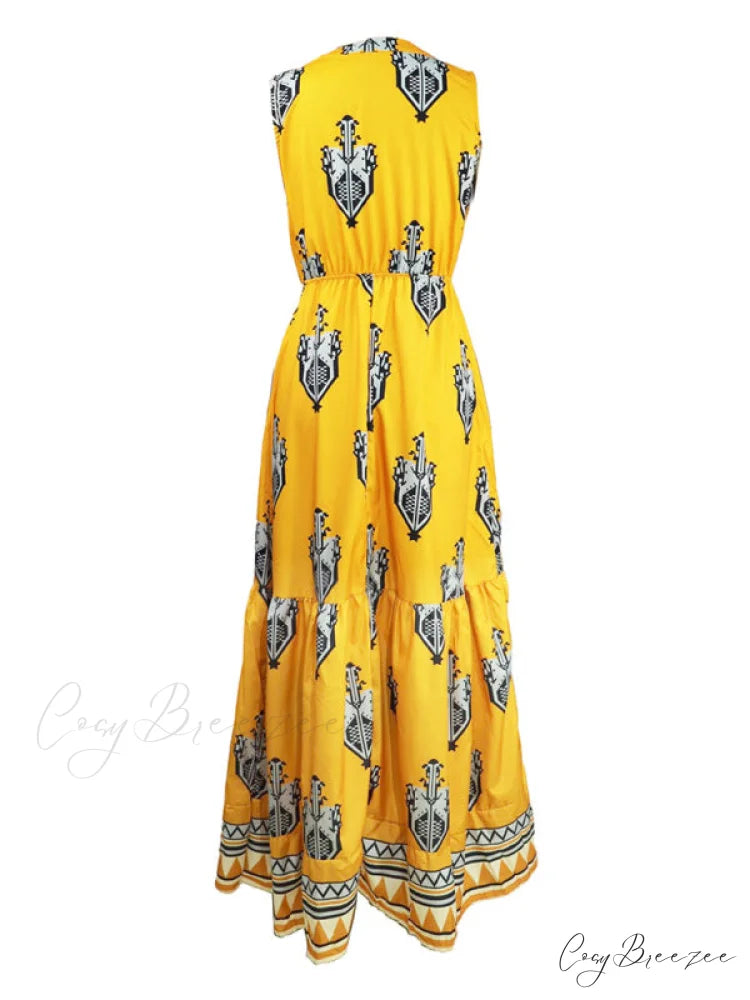 Gown for Design Full-Length Sleeveless Bohemian Women