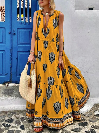 Gown for Design Full-Length Sleeveless Bohemian Women