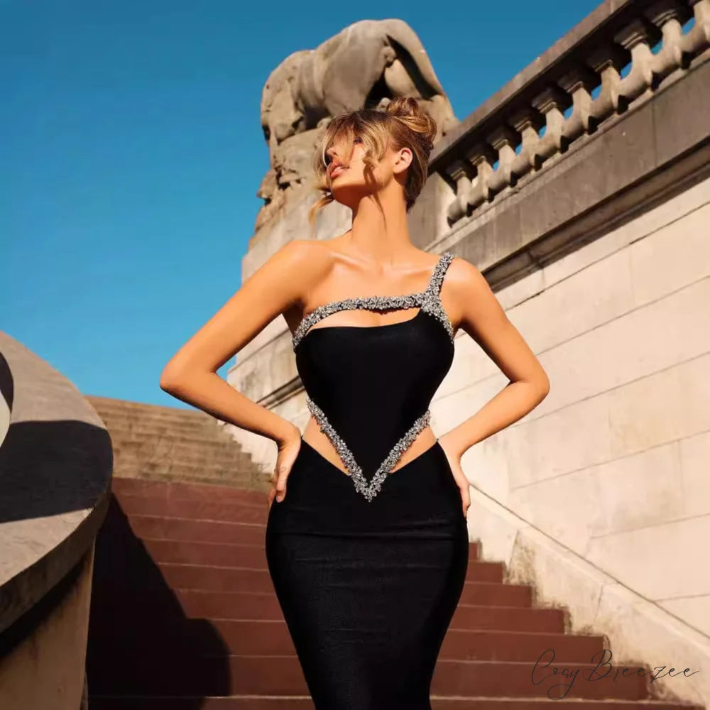 Graceful Lace-Up Back Bandage Formal Dress for Event promdress-250223