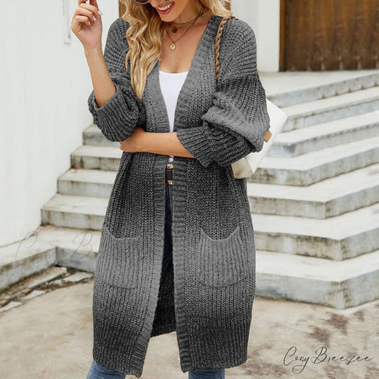 Gradient Knitted Cardigan Black / S