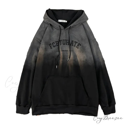 Gradient Letter Print Hip Hop Hoodie hoodies-241228