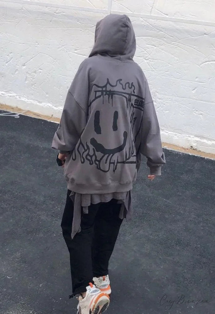 Graffiti Print Graceful Slouchy Sweat Pants