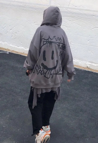 Graffiti Print Graceful Slouchy Sweat Pants