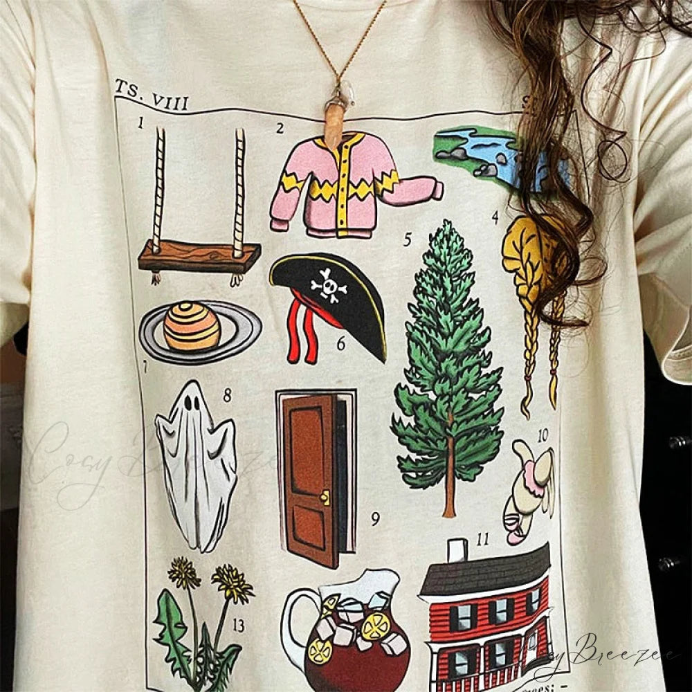 Graphic Doodle Stylish Print Tshirt