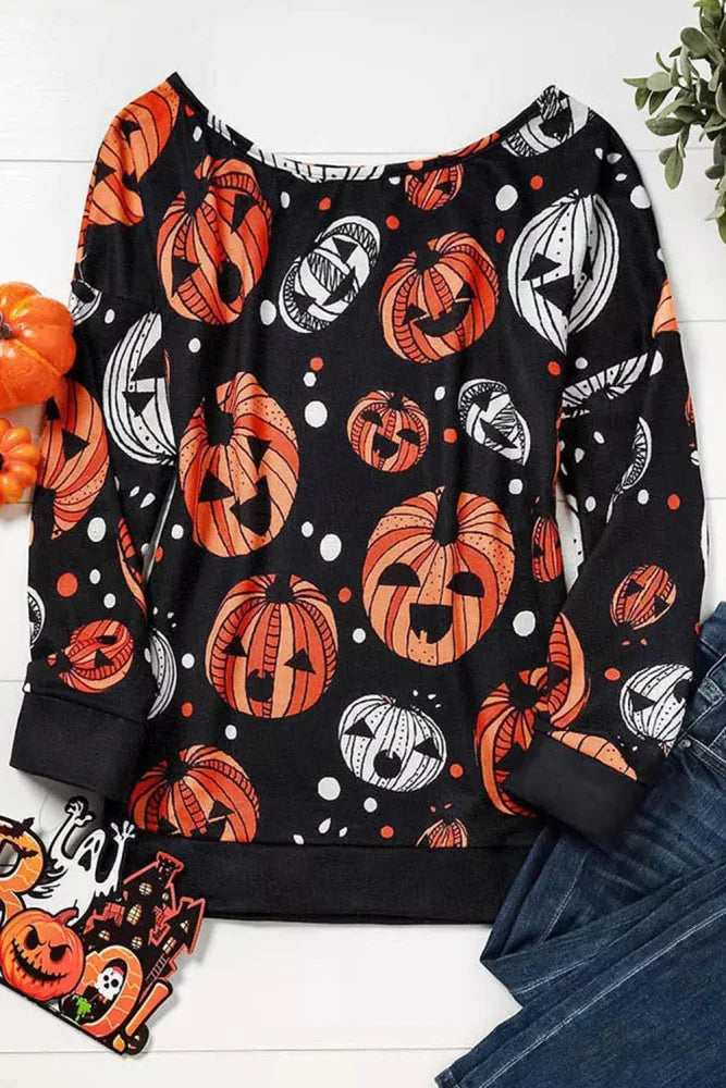 Graphic Shoulder Jack-O’-Lantern One Sweatshirt