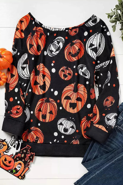 Graphic Shoulder Jack-O’-Lantern One Sweatshirt