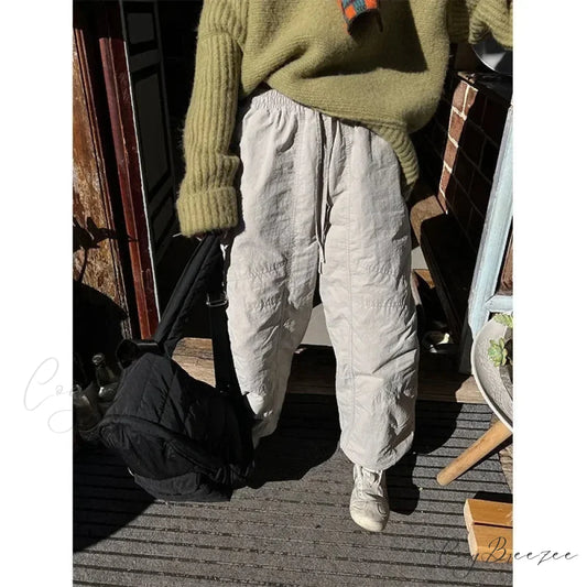 Gray Brushed Winter Korean Fashion Pants Gray / S pants-241228