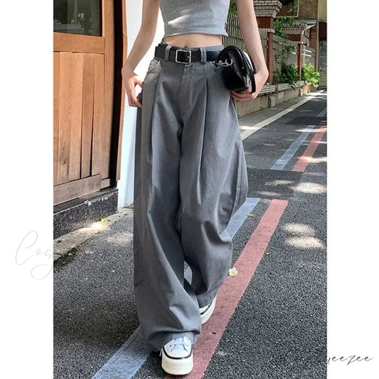 Gray Vintage Y2K Women Suit Pants Gray / S pants-241228