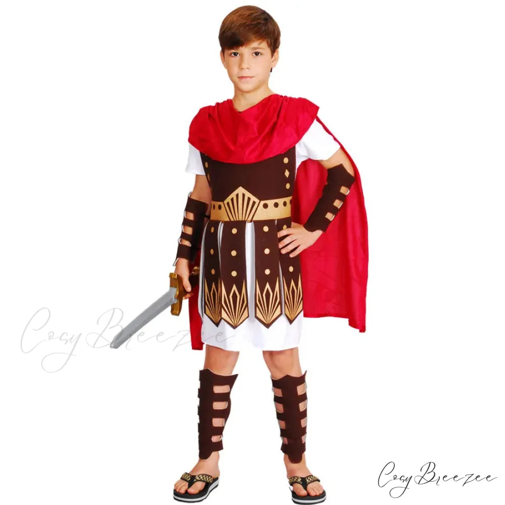Greek Roman Warrior Halloween Knight Costumes XL (6-10Y)