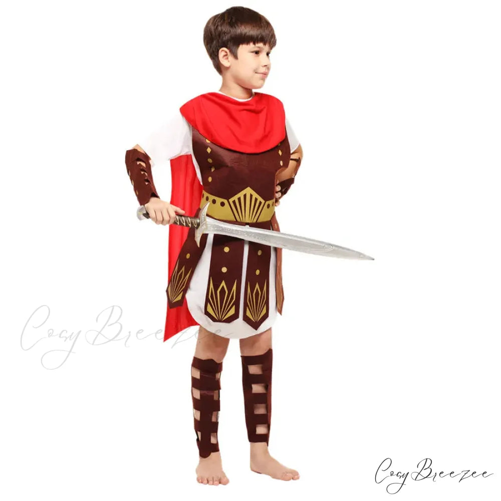 Greek Roman Warrior Halloween Knight Costumes XL (6-10Y)