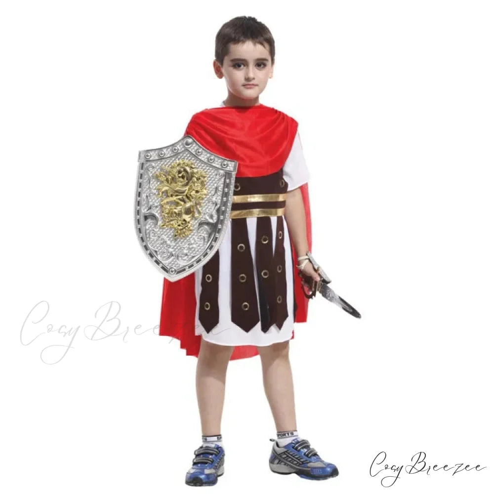 Greek Warrior Gladiator Knight Kid Costumes B-0059 NoShieldSword / M(height 110-120cm)