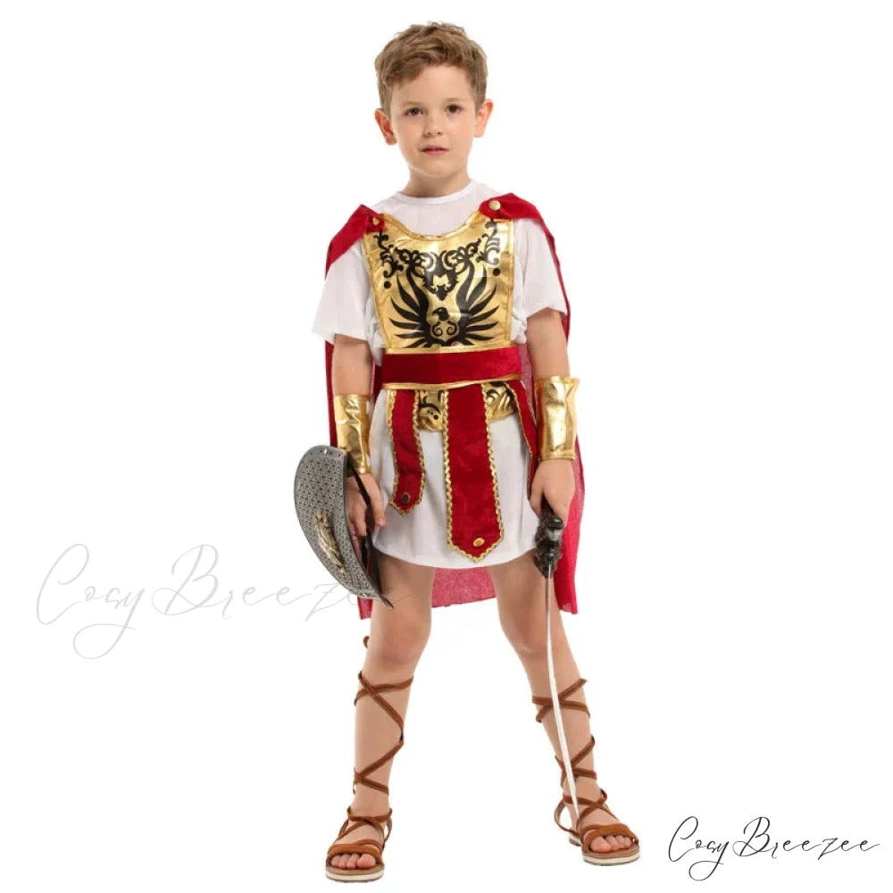Greek Warrior Gladiator Knight Kid Costumes B-0227 (No props) / M(height 110-120cm)