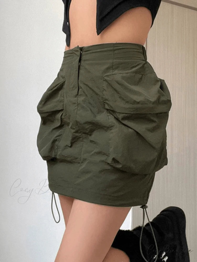 Green Padded Graceful Cropped Tank Top