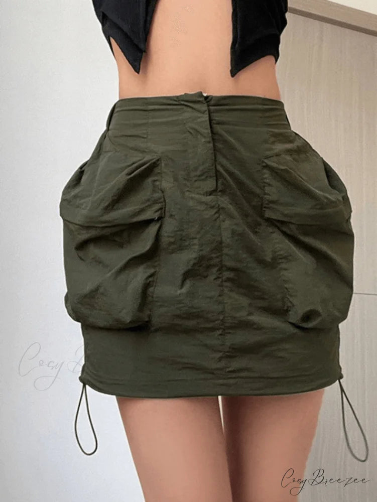 Green Padded Graceful Cropped Tank Top