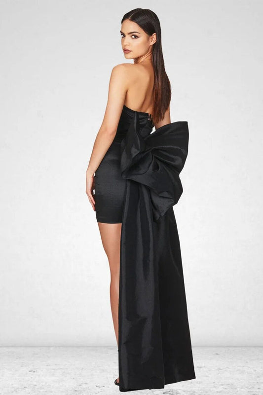 Andrea Strapless Backless Bow Maxi Dress