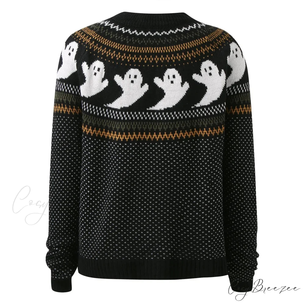 Halloween Cozy Y2K Oversized Warm Long Sleeve Comfortable Pullover Sweater