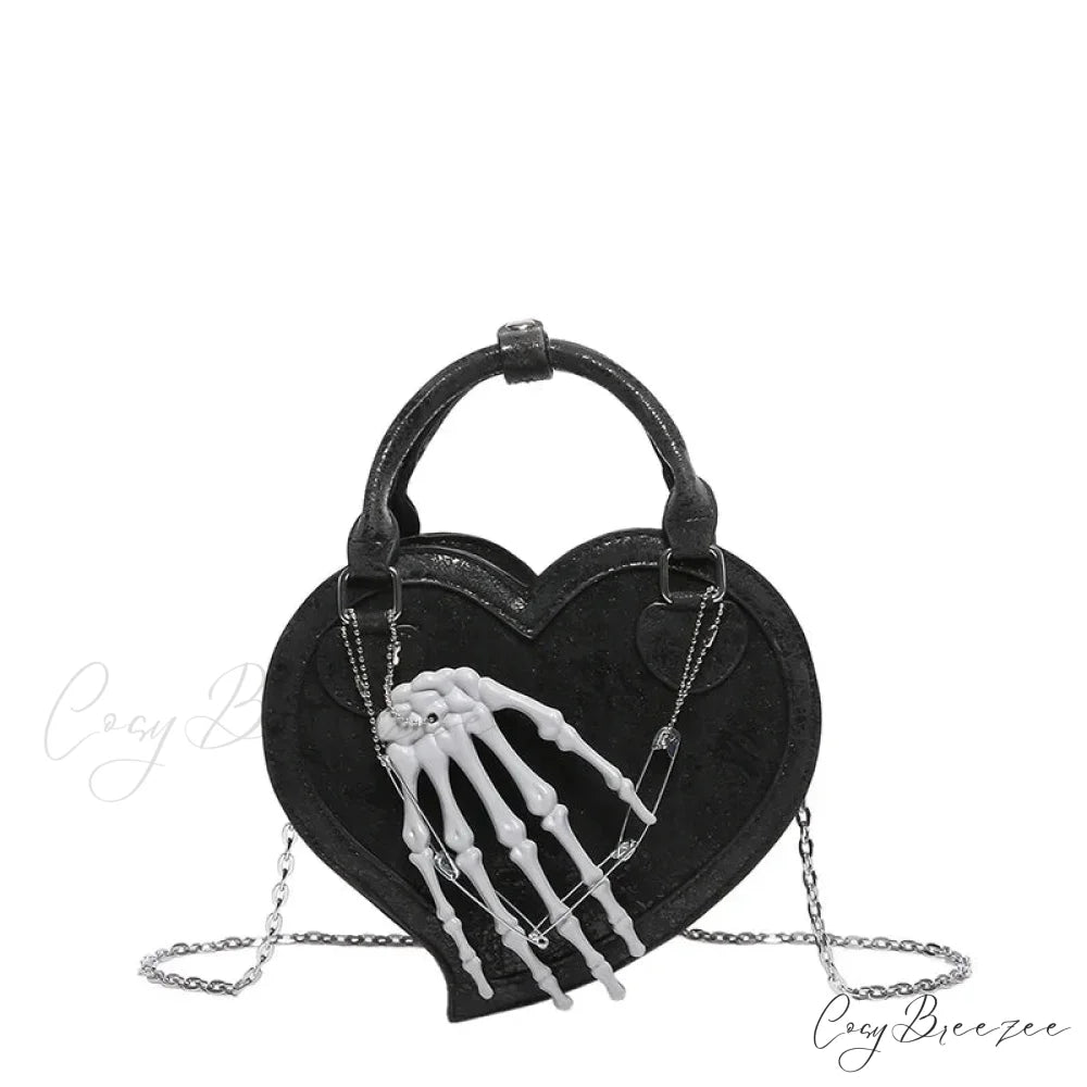 Halloween Gothic Evil Hand Spooky Trick or Treat Party Evening Sling Bag Black / (20cm