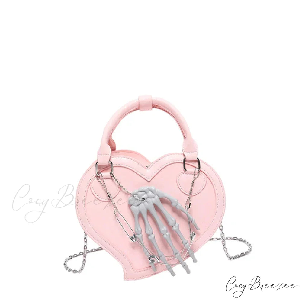 Halloween Gothic Evil Hand Spooky Trick or Treat Party Evening Sling Bag Pink / (20cm