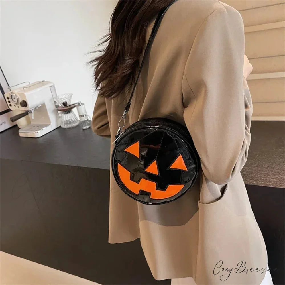 Halloween Pumpkin Head Gothic Party Evening Clutch Spooky Crossbody Bag Black / Mini(Max Length<20cm)