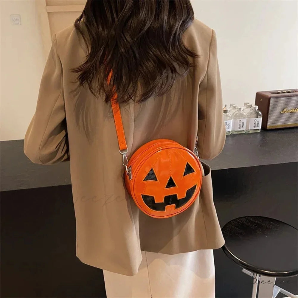 Halloween Pumpkin Head Gothic Party Evening Clutch Spooky Crossbody Bag Orange / Mini(Max Length<20cm)
