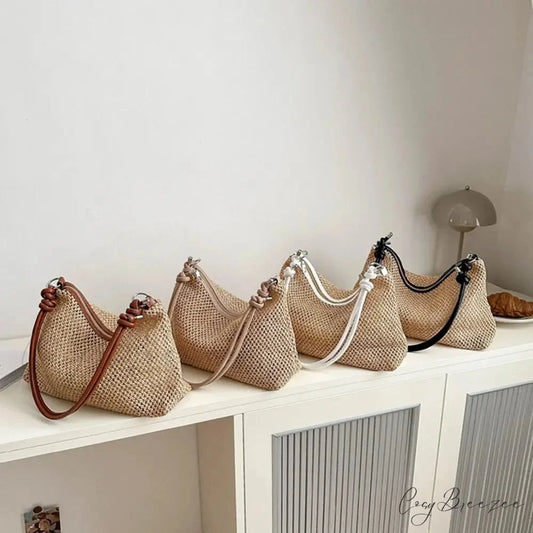 Handmade Braid Straw Beach Shoulder Bag shoulder-250126