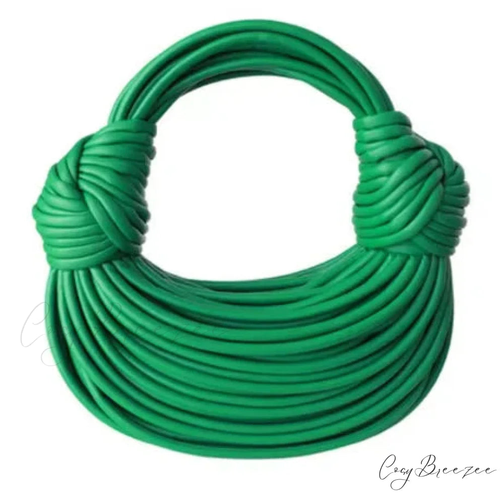 Handwoven Noodle Gold Evening Clutch Bag Green / (20cm handbag-250126
