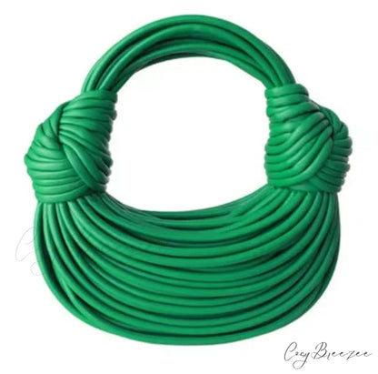 Handwoven Noodle Gold Evening Clutch Bag Green / (20cm handbag-250126